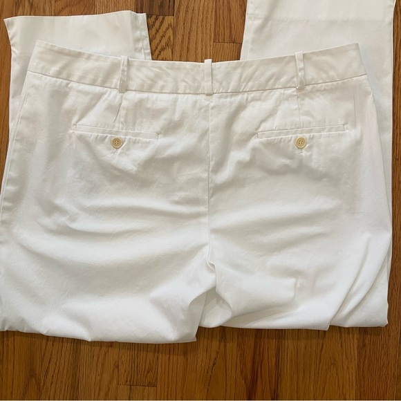 Talbot’s Signature White Ankle Straight Leg Pants Size 14 Spring Classic Cotton - Picture 8 of 10
